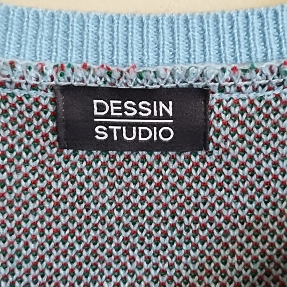 DESSIN STUDIO CARDIGAN, LIGHT BLUE WITH CHERRIES SCATTERED ALL OVER - Picture 5 of 5